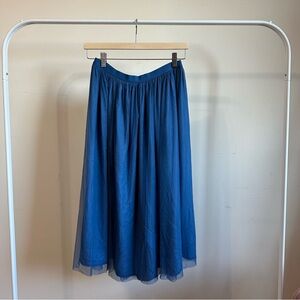 Uniqlo | A-Line Blue Midi Skirt Size M